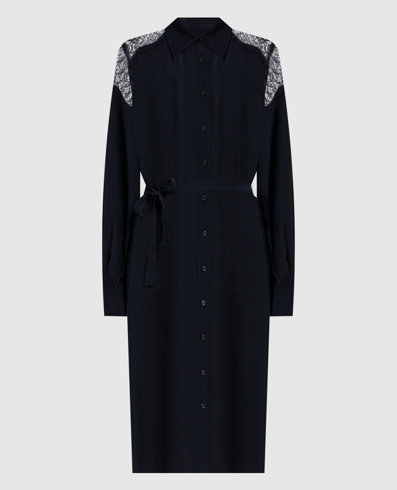 Blue shirt dress with lace Twinset