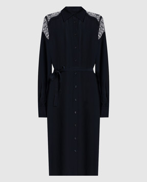 Twinset Blue shirt dress with lace 261TP2590