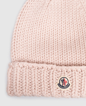 Moncler ENFANT Children's pink wool hat K29543B00026M1172