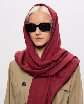 Fendi Burgundy wool, silk and cashmere scarf with a pattern FXT388B1VK
