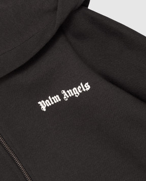 Palm Angels Children's insulated black sports jacket with logo print F6PAJBZH015