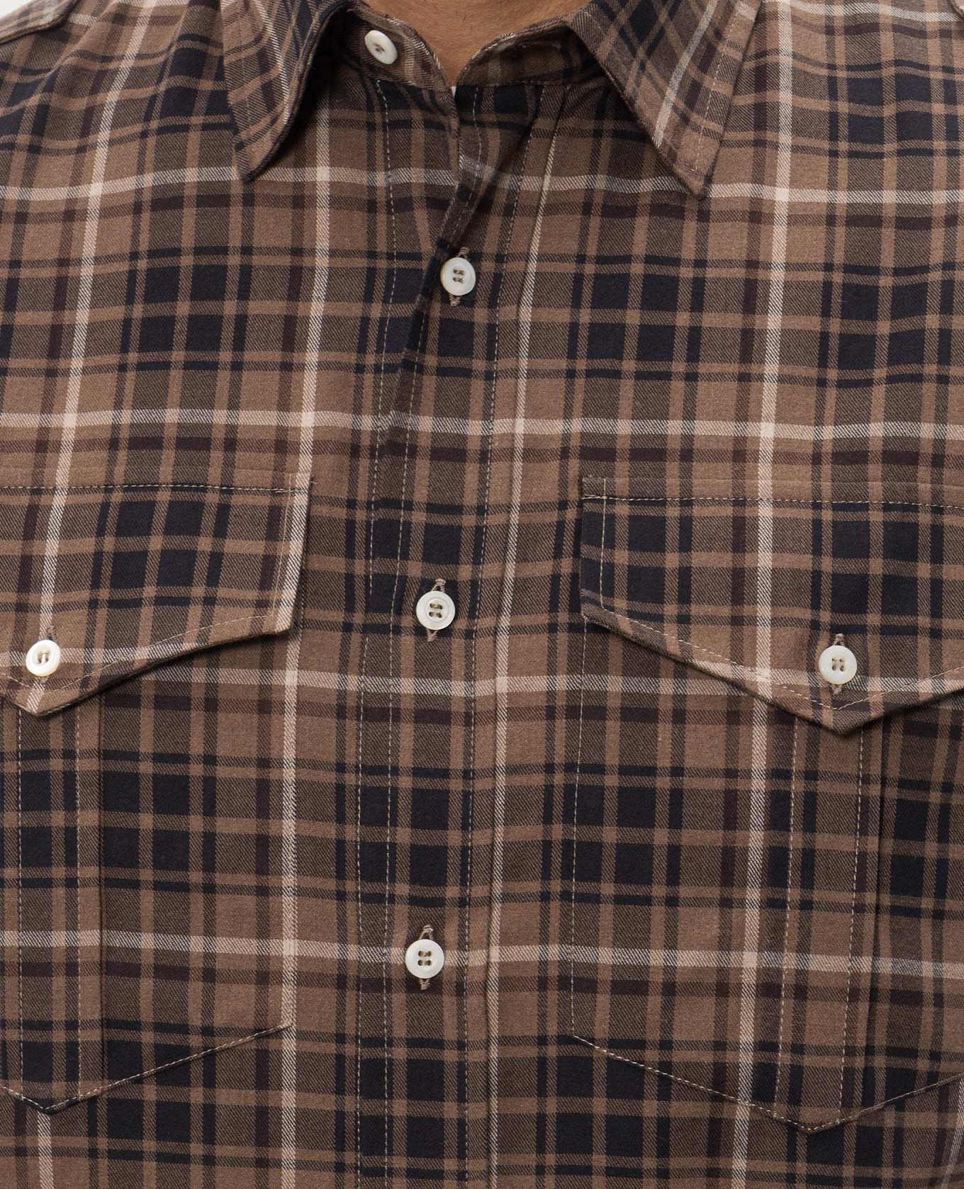 Brown checkered shirt Brunello Cucinelli 5