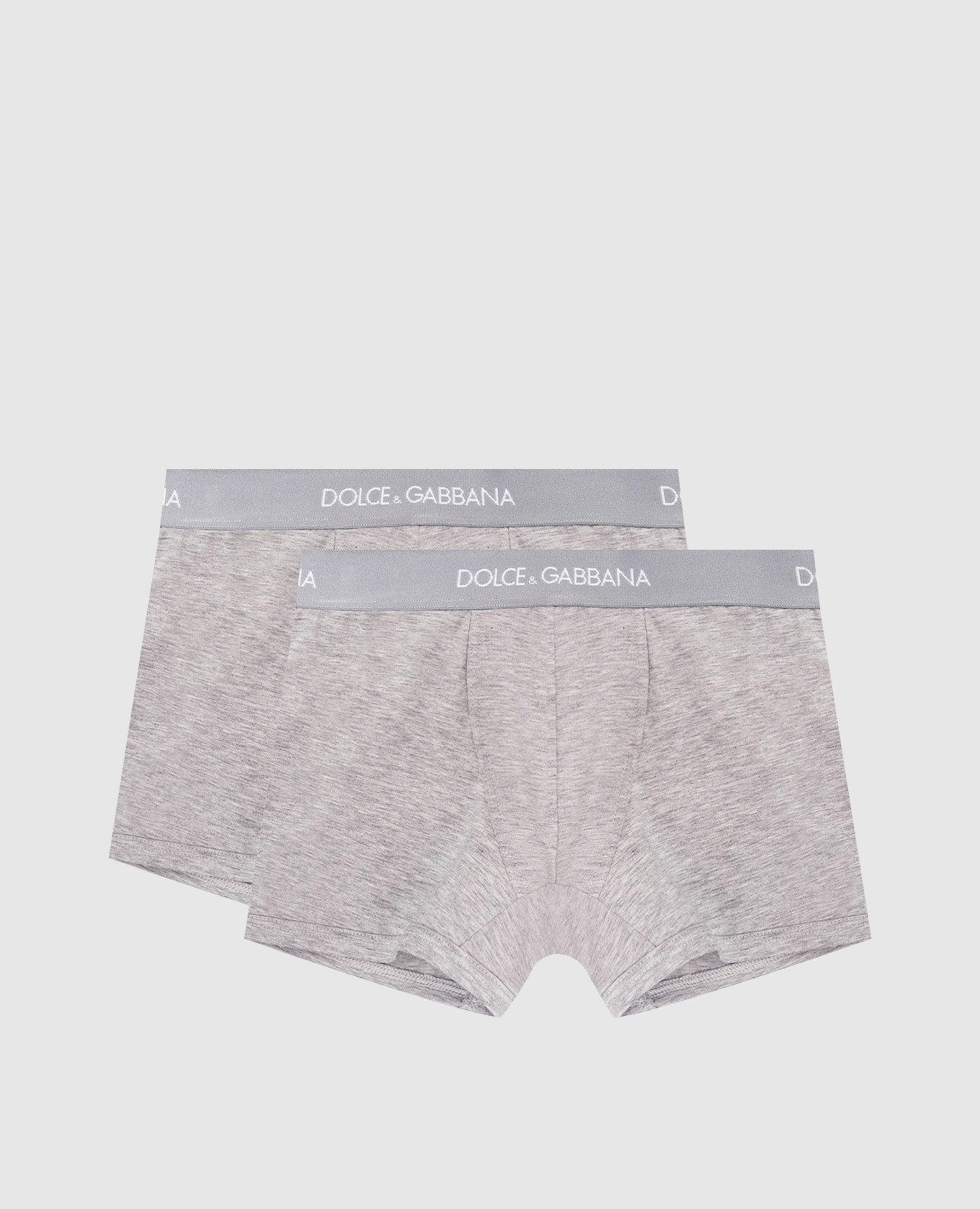 Children's set of gray boxer shorts with logo pattern