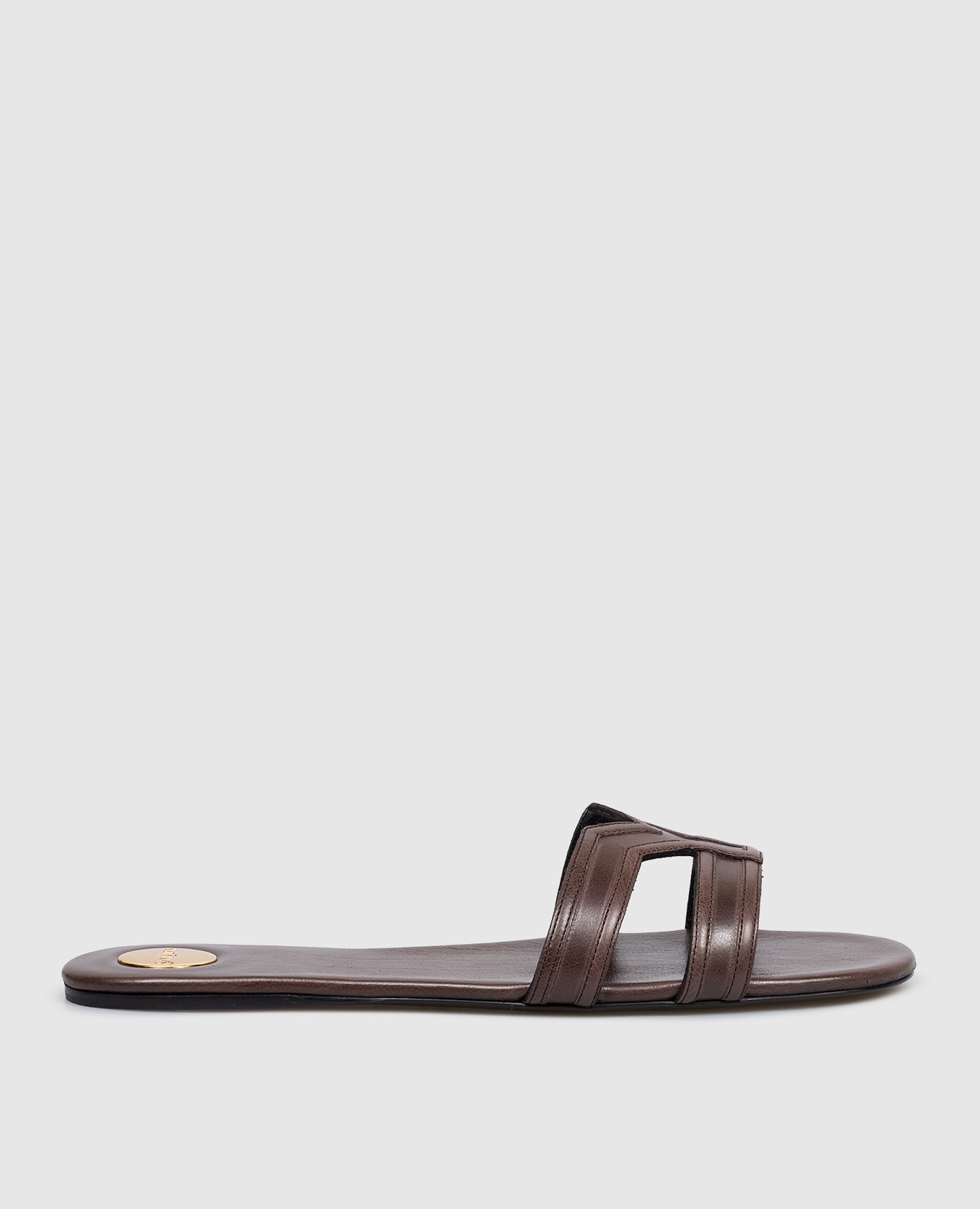 Brown leather flip-flops MABROUKA