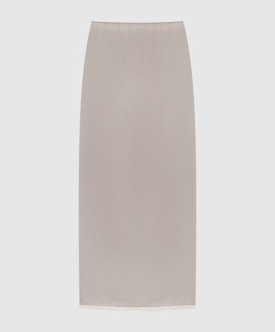 Beige midi skirt