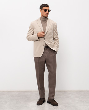 Peserico Brown linen pants R54274D02606