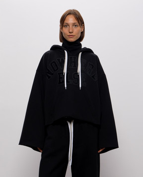 SSHEENA Black Flip printed hoodie 26FWFLIPTF26011