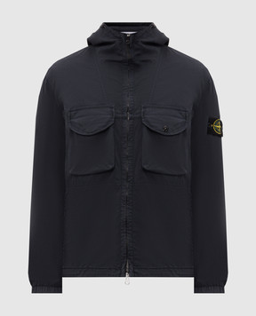 Stone Island Blue jacket with logo patch L2S151200004S0A10