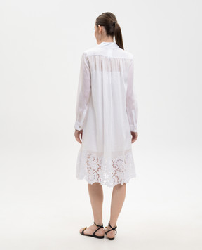 Max Mara White MELA shirt dress with embroidered frame MSTMELA