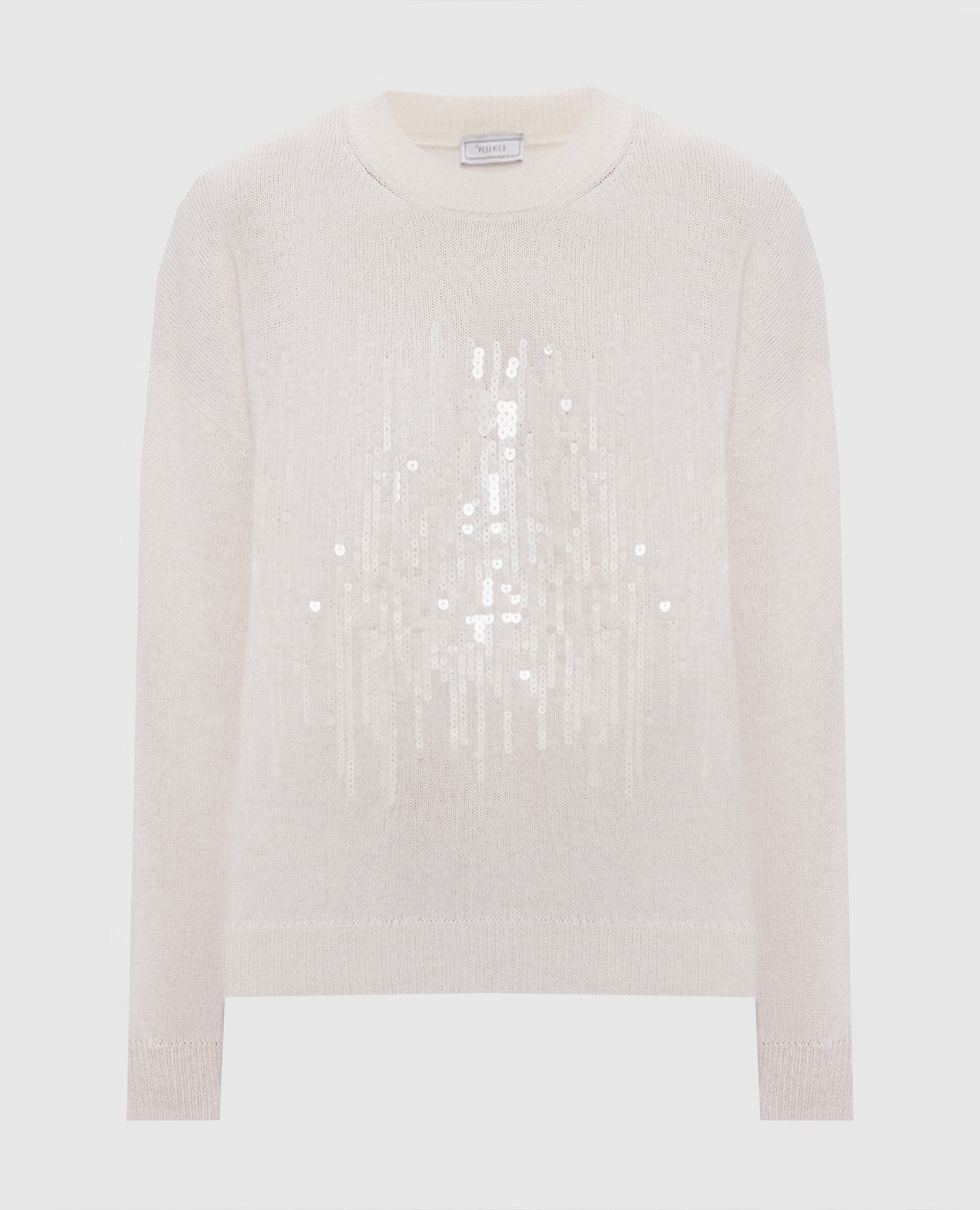 Ivory wool sweater with sequins