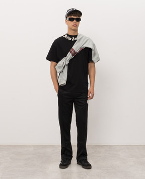 Palm Angels Black T-shirt with contrast logo print PAMAA001JR001