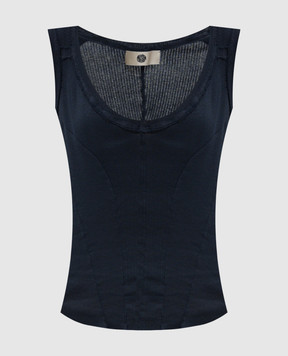 Marc Le Bihan Blue T-shirt with a scar 2841
