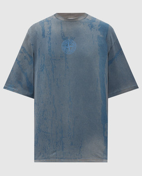 Stone Island Blue T-shirt with logo print L2S152100002S0440