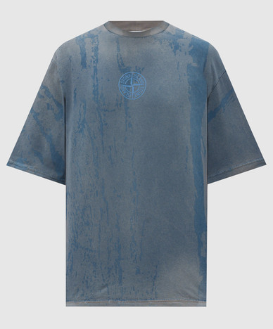 Blue T-shirt with logo print