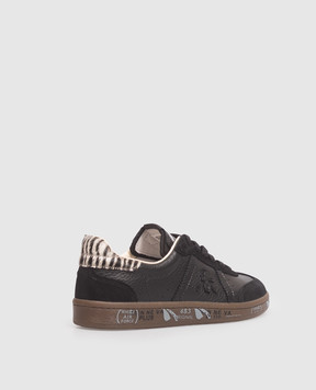 Premiata Bonnied black leather sneakers with animal print BONNIED8583