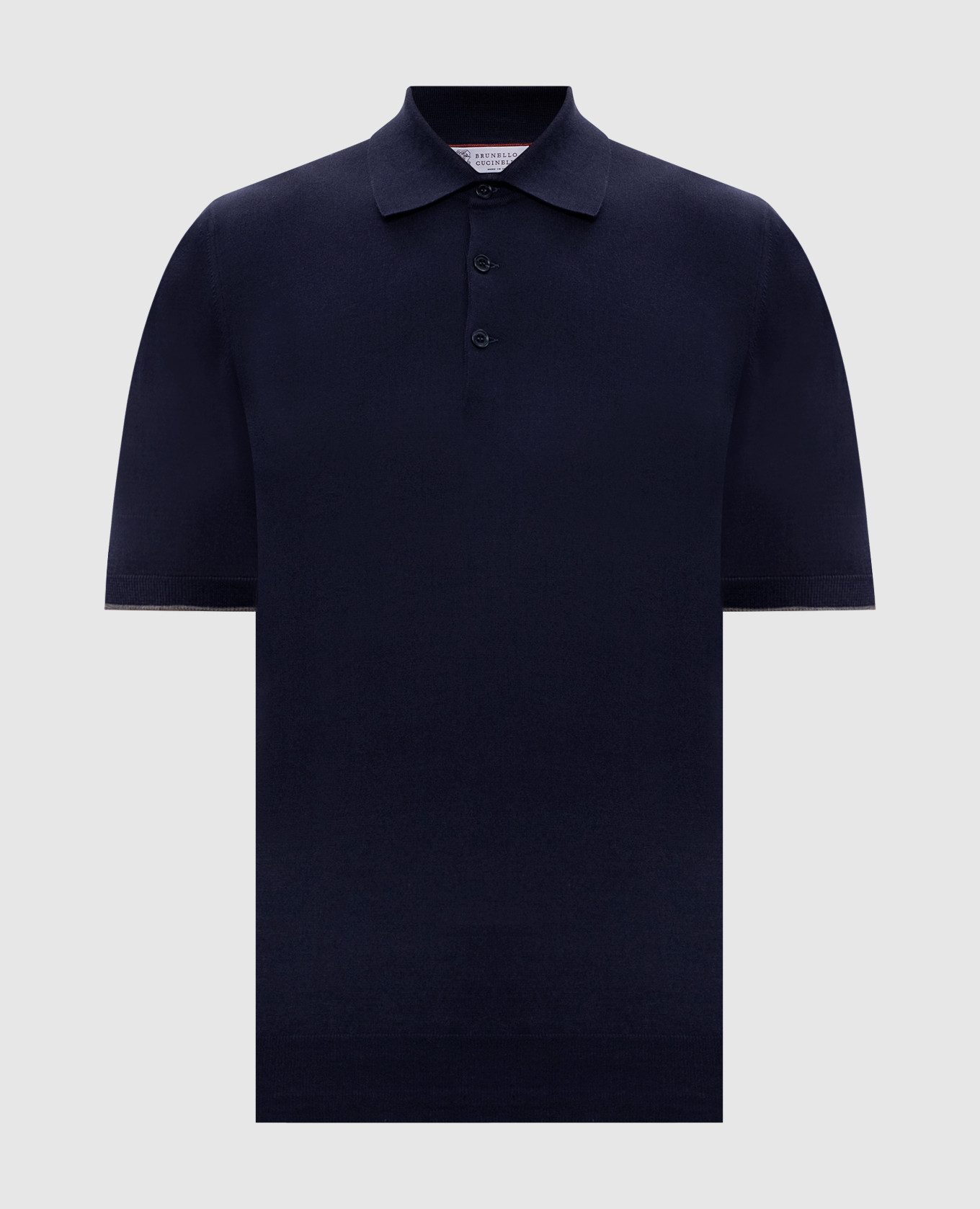 Blue polo with piping