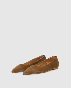 Aeyde Brown suede Cassy ballet flats FL0113009222225