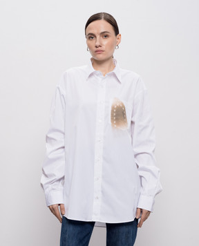 Vetements White shirt with logo embroidery ME76SH045Ww