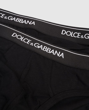 Dolce&Gabbana Set of black briefs with logo pattern M9C03JONN95