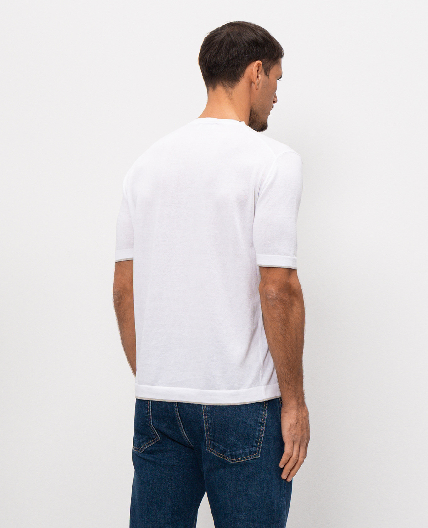 

White T-shirt with contrast trim Pini Parma