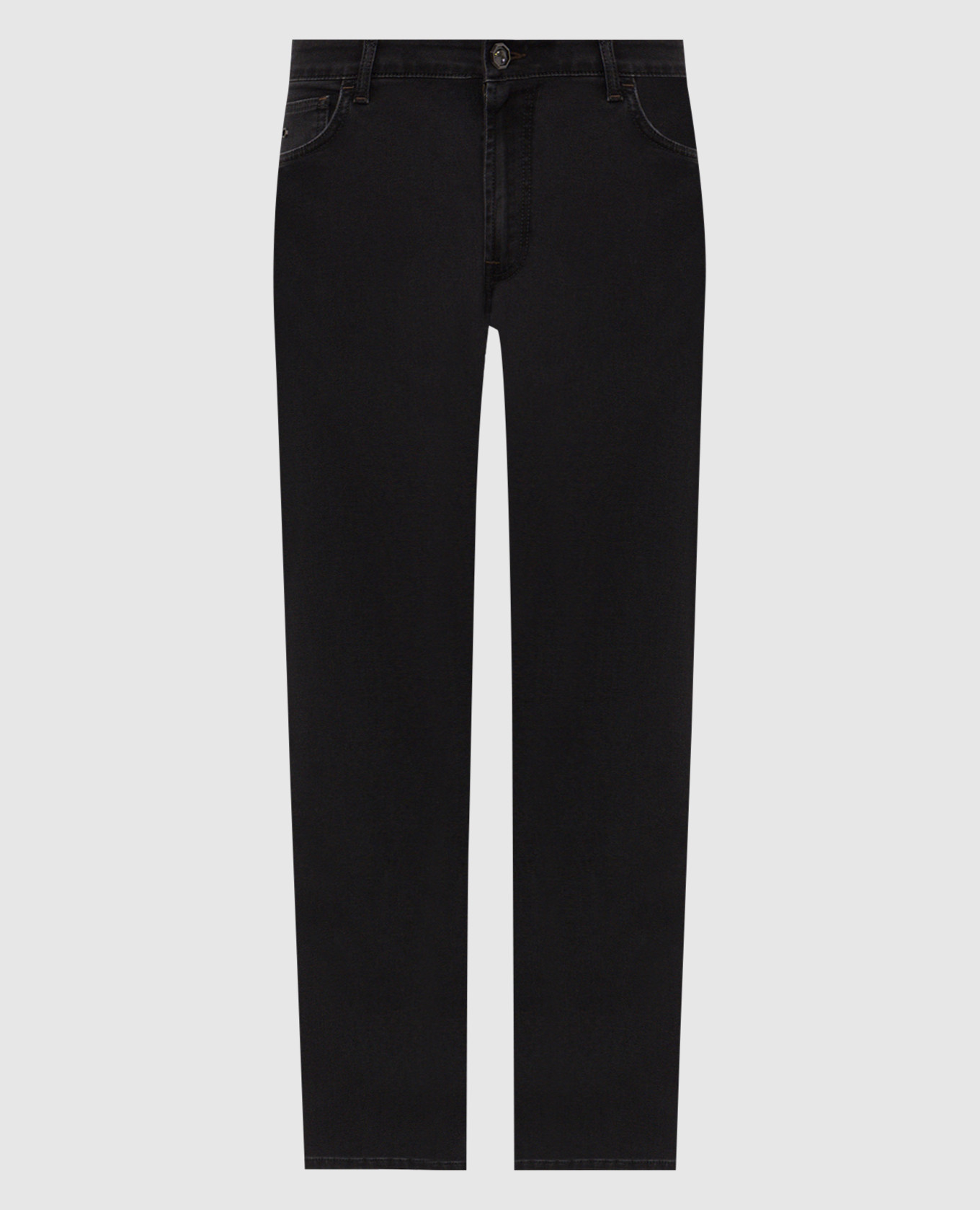 Black jeans with logo patch Stefano Ricci
