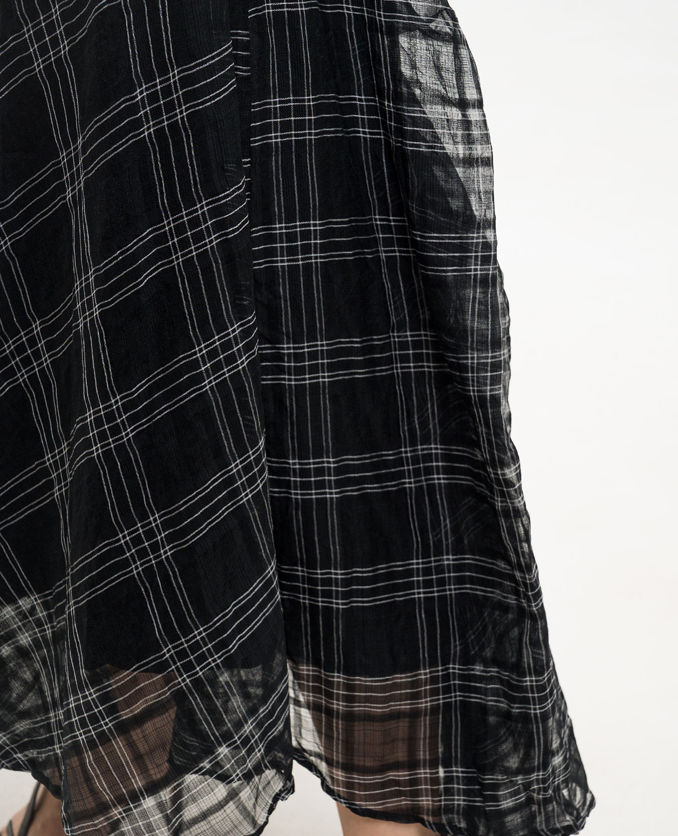 

Black skirt with checked silk Marc Le Bihan