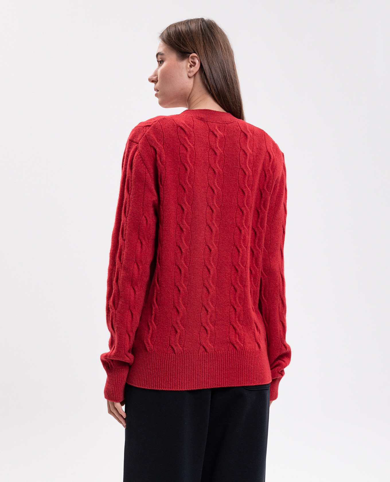 Red merino wool sweater Ami Paris 4