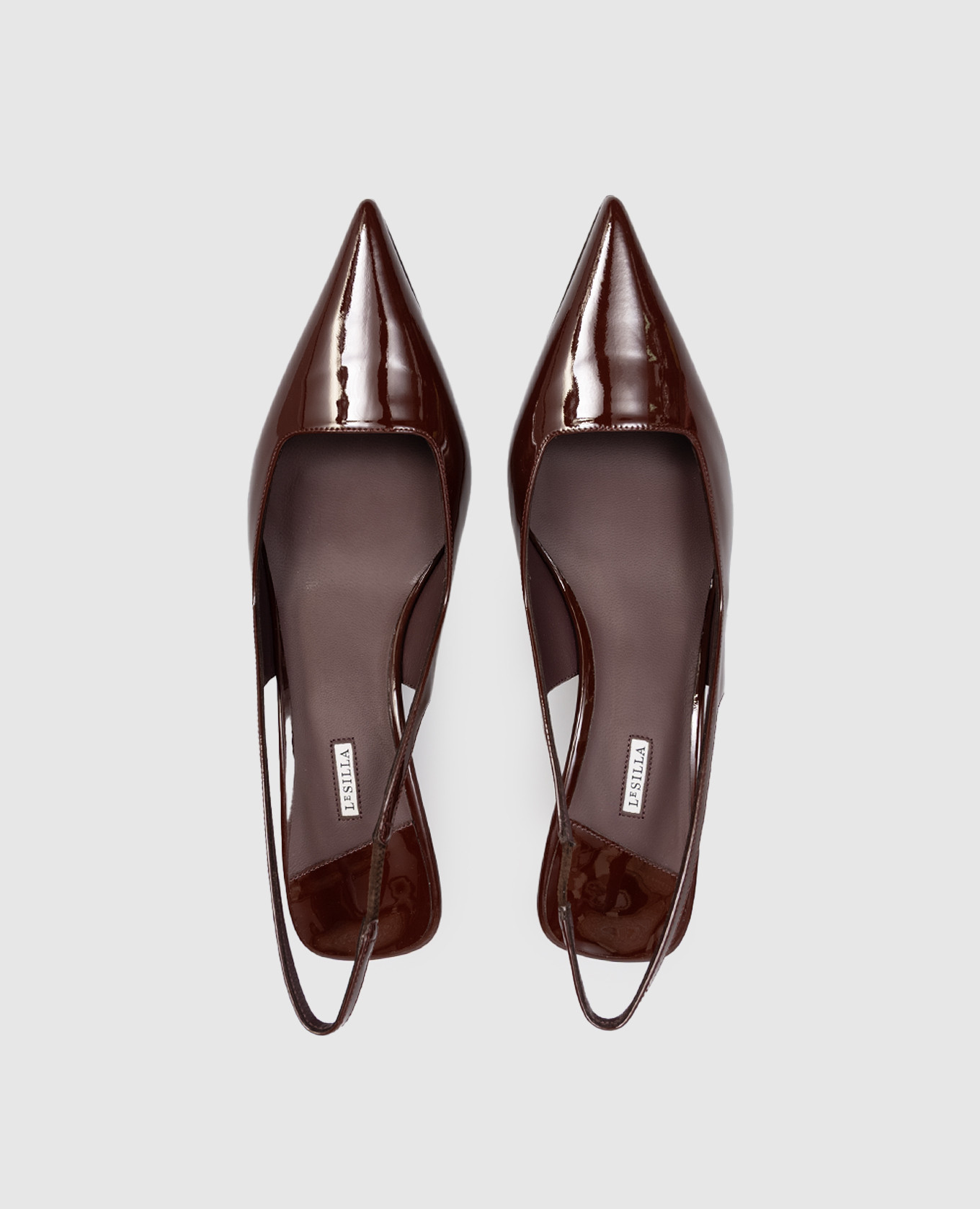 

Burgundy patent leather slingbacks AMELIA Le Silla