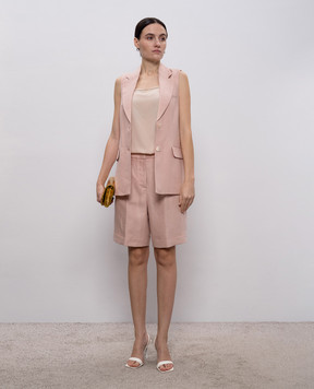Peserico Beige silk top with monil chain A08921D07325