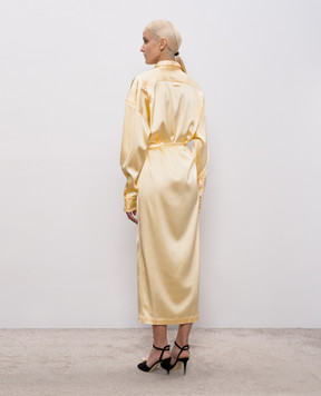 Thierry Mugler Yellow shirt dress with logo embroidery 26P1RO18145013