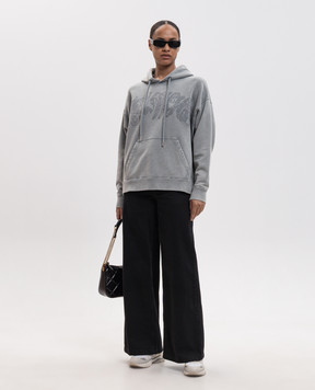 Off-White Grey hoodie with logo embroidery 2FE00448T