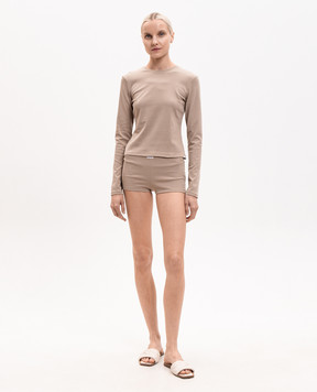 Dore & Rose Khaki pajamas with logo patch JERSEYSHORTSLEEVESET