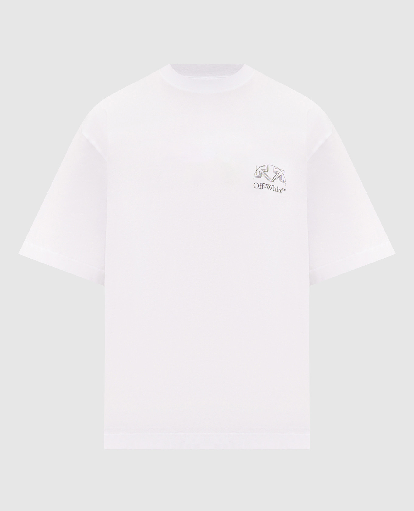 White T-shirt with logo and emblem print