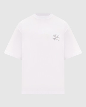 Off-White White T-shirt with logo and emblem print 44MAA120F26J01E