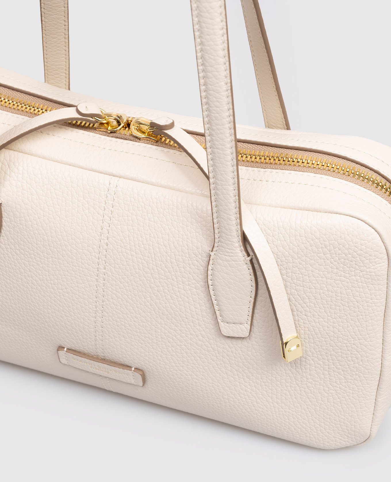 Aryna ivory leather bag with logo Gianni Chiarini 4