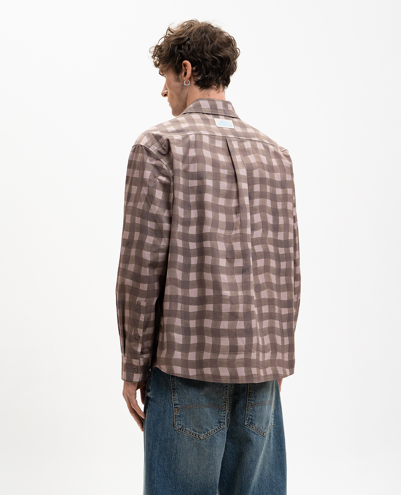 

Brown Distort Gingham Check Shirt Axel Arigato