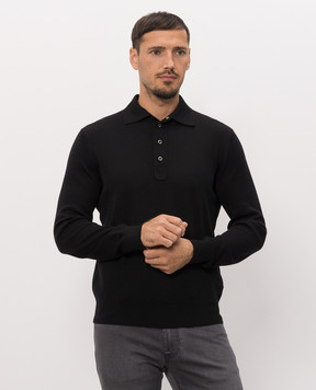 Stefano Ricci Black cashmere polo shirt W505003P04W26303