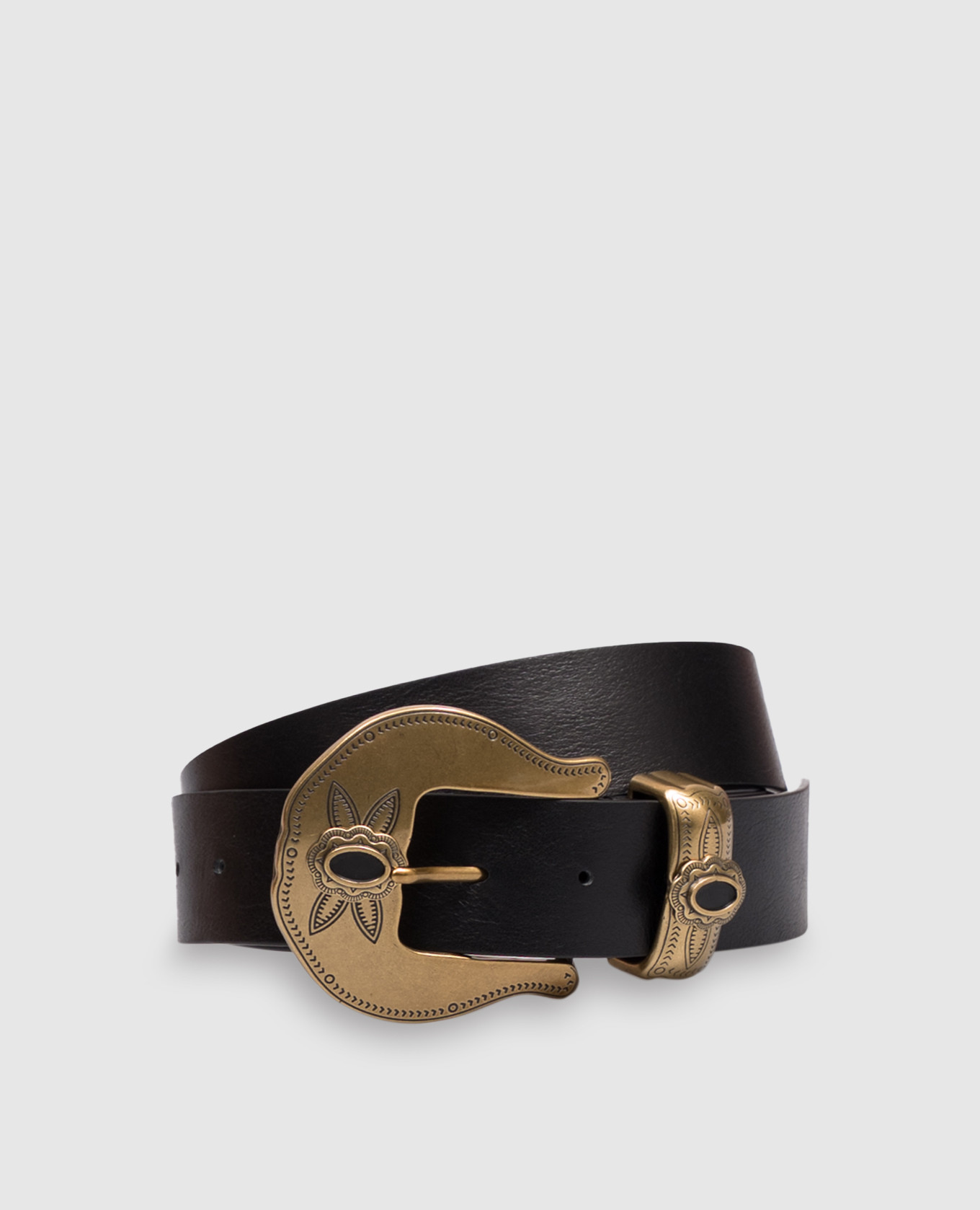 Yria black leather belt