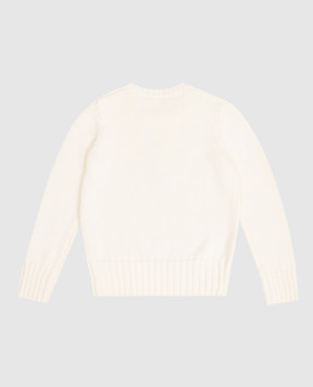 Sporty & Rich Children's sweater in Syracuse ivory with logo embroidery WS09375412WH37