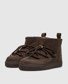 Inuikii Brown suede boots with fur 10010010092
