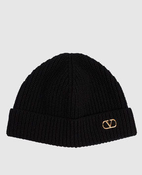 Valentino Black cashmere hat VLogo 9Y2HB02GATZ