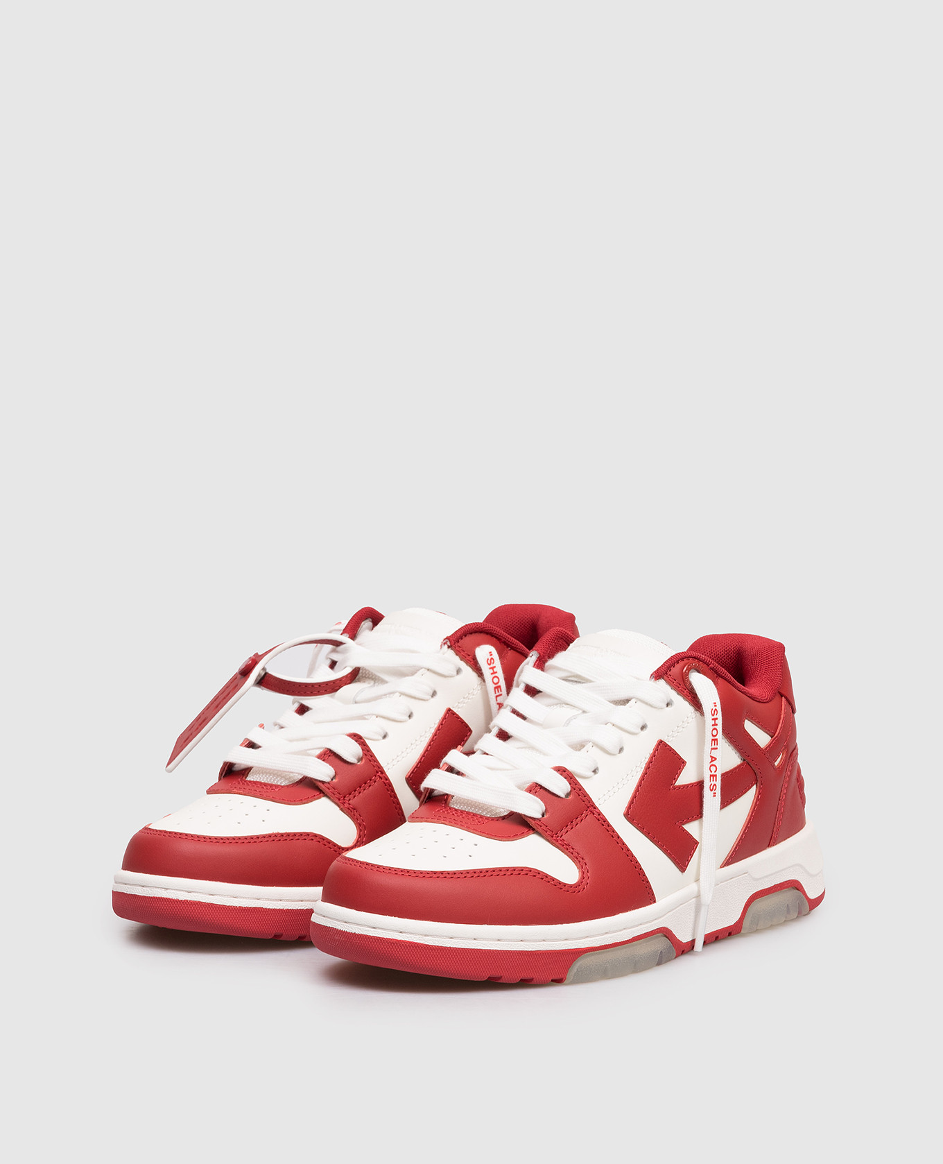 

Out Of Office red leather sneakers with emblem Off-White