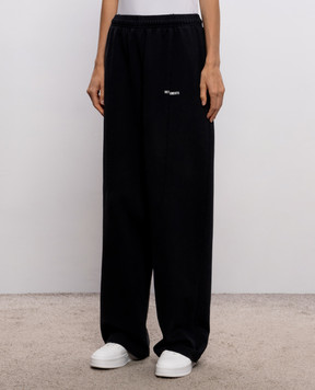 Vetements Black sweatpants with logo print MH27SP192B