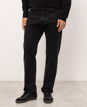 Stone Island Black jeans with logo patch L2S14J100005S0J32