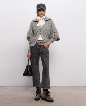 Brunello Cucinelli Gray cardigan with wool MNT347516
