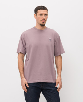 Stone Island Purple T-shirt with logo patch L1S152100030S0115