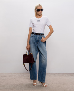 Dolce&Gabbana White T-shirt with logo patch F8N08TGDDYH