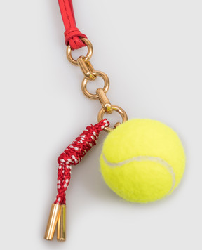Bally Red tennis ball shaped bag keychain WLK01FVT961