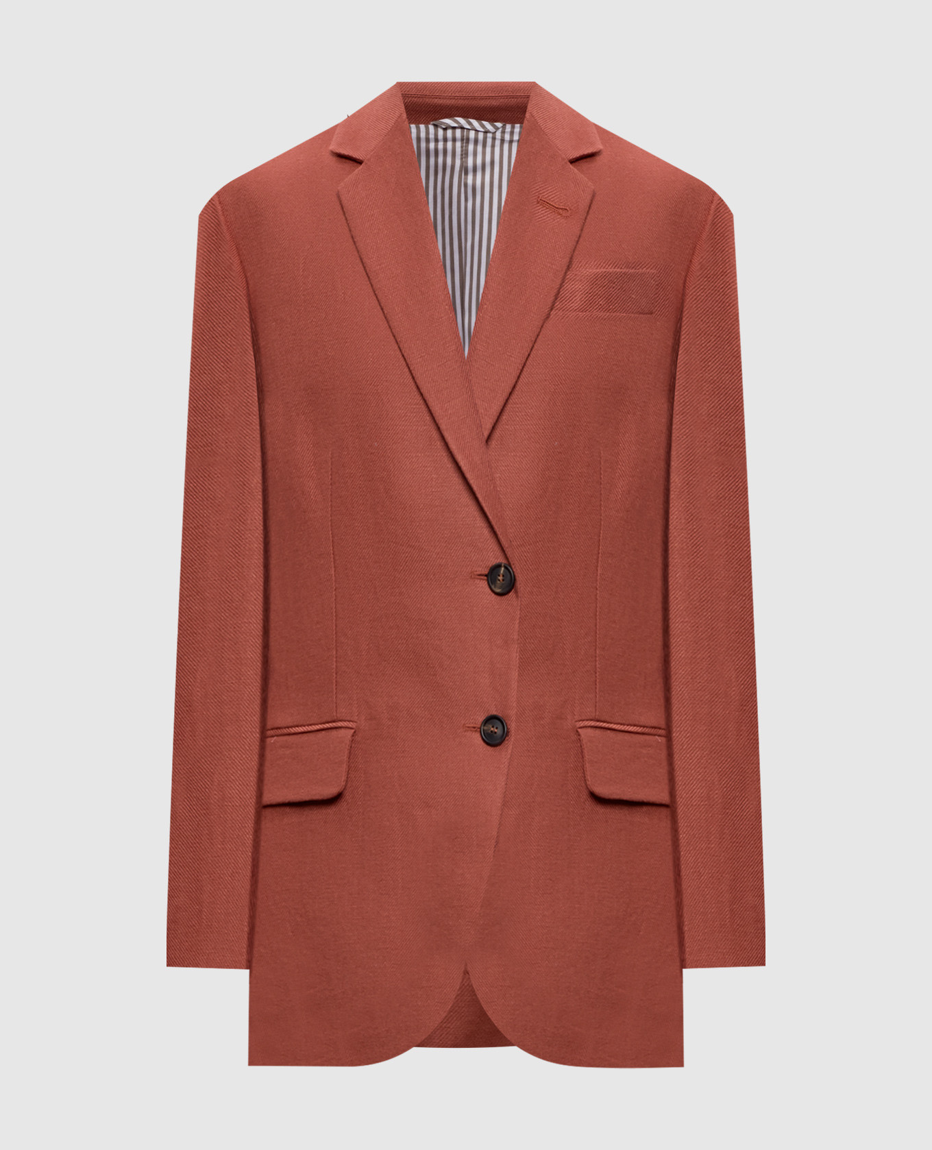 Orange linen jacket with chain