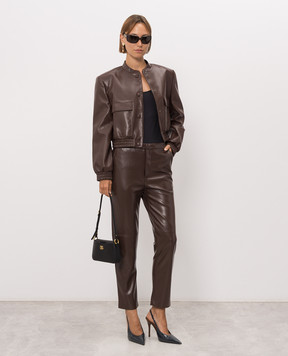 Twinset Brown jacket with textured logo 262TP2052